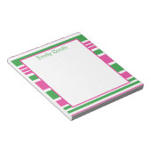 Stripe Kelly Green und Pink Notepad Notizblock (angewinkelt)