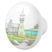 Stripe Lighthouse Keramik Door Knob Keramikknauf (Rechts)