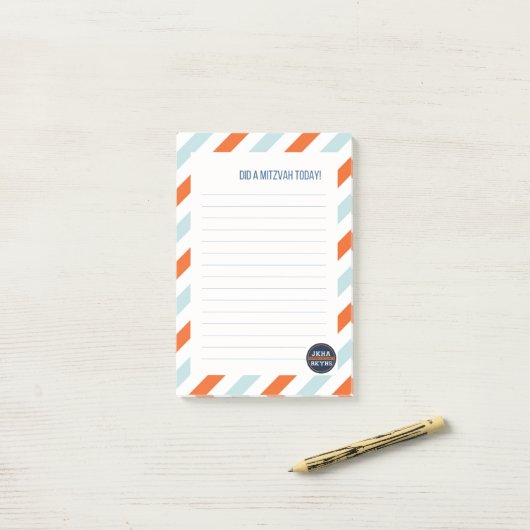 Stripe Mitzvah Post-it-Notizen Post-it Klebezettel (Auf Schreibtisch)