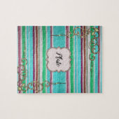 Stripe Monogram Jigsaw Puzzle Daisy (Horizontal)