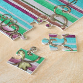 Stripe Monogram Jigsaw Puzzle Daisy (Seite)