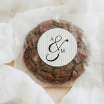 Stripe Monogram Script Ampersand Hochzeit