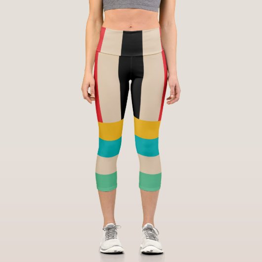 Stripe Multicolor Capri Leggings (Vorderseite)
