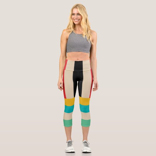 Stripe Multicolor Capri Leggings (Vorderseite)
