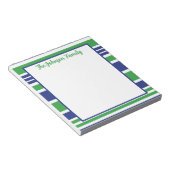 Stripe Navy Blue und Kelly Green Notepad Notizblock (angewinkelt)