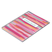 Stripe Painted Pink Notebook Notizblock (Linke Seite)