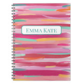 Stripe Painted Pink Notebook Notizblock (Vorderseite)