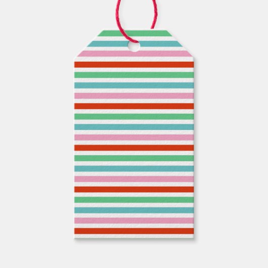 Stripe Pattern Modern Colorful Christmas Cheer Geschenkanhänger (Vorderseite)