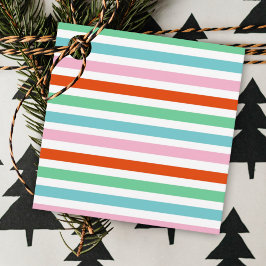 Stripe Pattern Modern Colorful Christmas Cheer Geschenkanhänger