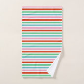Stripe Pattern Modern Colorful Christmas Cheer Handtuch (Handtuch)