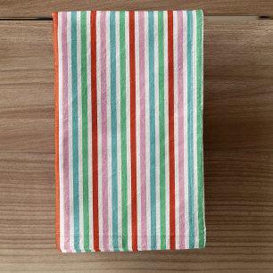 Stripe Pattern Modern Colorful Christmas Cheer Handtuch