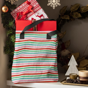 Stripe Pattern Modern Colorful Christmas Cheer Tasche