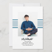 Stripe Photo Absolventen Einladung (Rückseite)