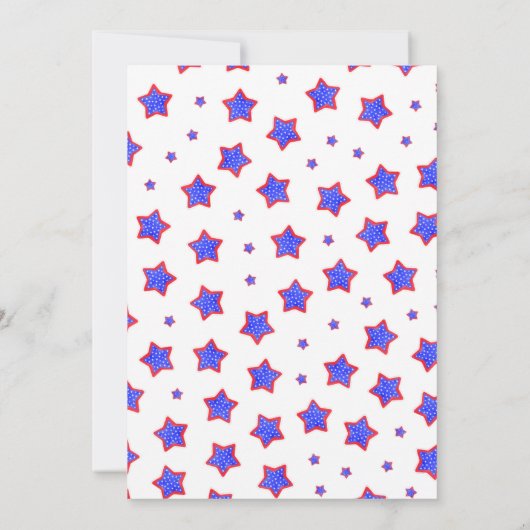 Stripe Red und Blue 4. Juli Party Einladung (Rückseite)