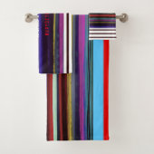 Stripe Retrolinien Horizontal handbemalt DIY Badhandtuch Set (Insitu)