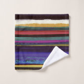Stripe Retrolinien Horizontal handbemalt DIY Badhandtuch Set (Waschlappen)