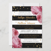 Stripe Rose und Glitzer Dots Moderne Hochzeiten