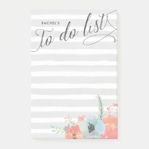 Stripe und Bloom Personalisierte To-Do-Liste Post-it Klebezettel