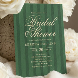 Stripe Vintage Green Bridal Shower Einladung