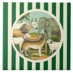 Striped Animal Menagerie Fliese