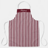 Striped Autumn Burgundy and White Pattern Apron Schürze (Vorderseite)