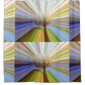 Striped Autumn Tree Einzigartig Psychedelic Duschvorhang (Vorderseite)