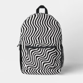 Striped B&W Bedruckter Rucksack (Vorderseite)