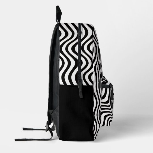 Striped B&W Bedruckter Rucksack (Links)
