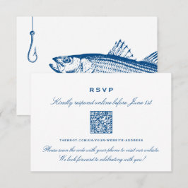 Striped Bass Elegant Navy Blue Online UAWG QR Code Begleitkarte