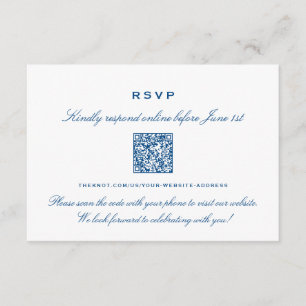 Striped Bass Elegant Navy Blue Online UAWG QR Code Begleitkarte