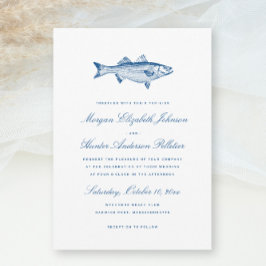 Striped Bass Fishing Theme Elegante Hochzeit der M Einladung