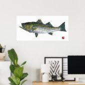 Striped Bass Gyotaku Open Edition Poster (Heimbüro)