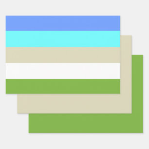 Striped Beach Colors Sint Maarten Wrapping Pape Geschenkpapier Set