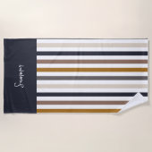 Striped Beach Towel – Neutral Earth Tone Strandtuch (Vorderseite)