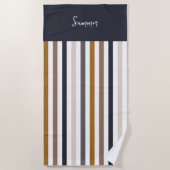 Striped Beach Towel – Neutral Earth Tone Strandtuch (Vorderseite)