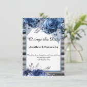 STRIPED BLACK BLUE FLORAL GRENZE ÄNDERN DAS DATUM (Stehend Vorderseite)