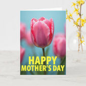Striped Bloom Mothers Day Card Karte (Gelbe Blume)