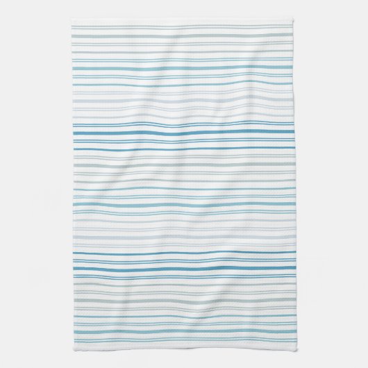 Striped Blue & Gray Coastal Bauernstil Geschirrtuch (Vertikal)