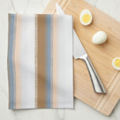 Striped Blue Gray Gold Beige Brown Tan Geschirrtuch (Viertel Falte)