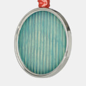 Striped Blue Lines Keramik Ornament Aus Metall (Links)