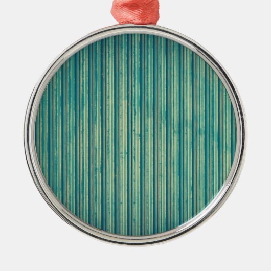 Striped Blue Lines Keramik Ornament Aus Metall (Vorne)