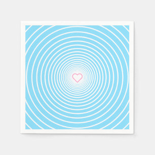 Striped Blue Napkins mit Herz oder Auswahl von Far Serviette