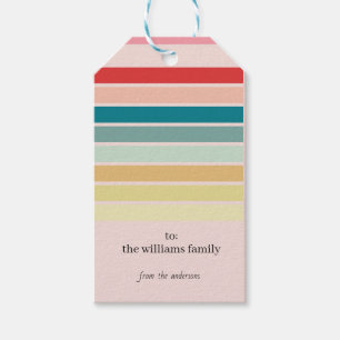 Striped Blue Weihnachtsgeschenk Tags Geschenkanhänger
