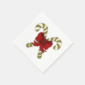 Striped Candy Canes with Red Bow Serviette (Ecke)