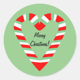 Striped Candy Heart Runder Aufkleber