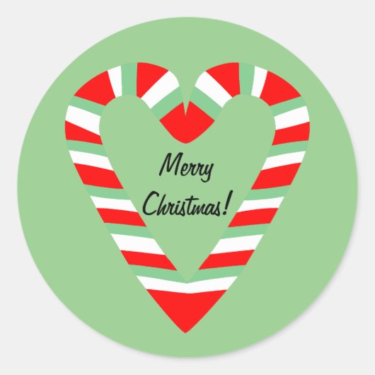 Striped Candy Heart Runder Aufkleber (Vorderseite)