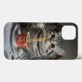 Striped Cat Spaß Cup Noodles Case-Mate iPhone Hülle (Rückseite (Horizontal))