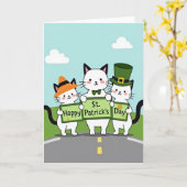 Striped Cats Holiday Card Karte (Gelbe Blume)