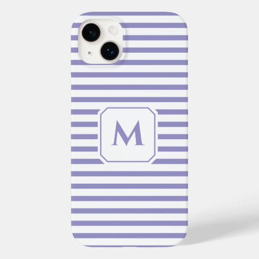 Striped Cell Phone Case with Decorative Monogram (Rückseite)