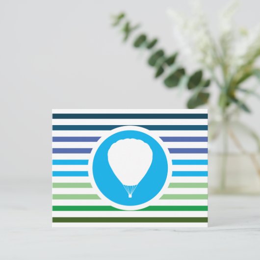 Striped Chic BALLOONING Postkarte (Stehend Vorderseite)
